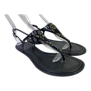 Brian Atwood Jeweled T-Strap Gladiator Sandal Women size 10